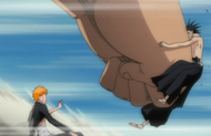 Yammy punches Kenpachi