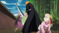 Ichigo blocks the assassin's attack