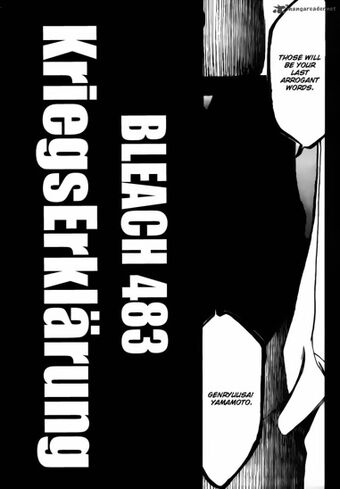 Bleach Chapter 483 Kriegserklarung Bleach Story Role Play Wiki