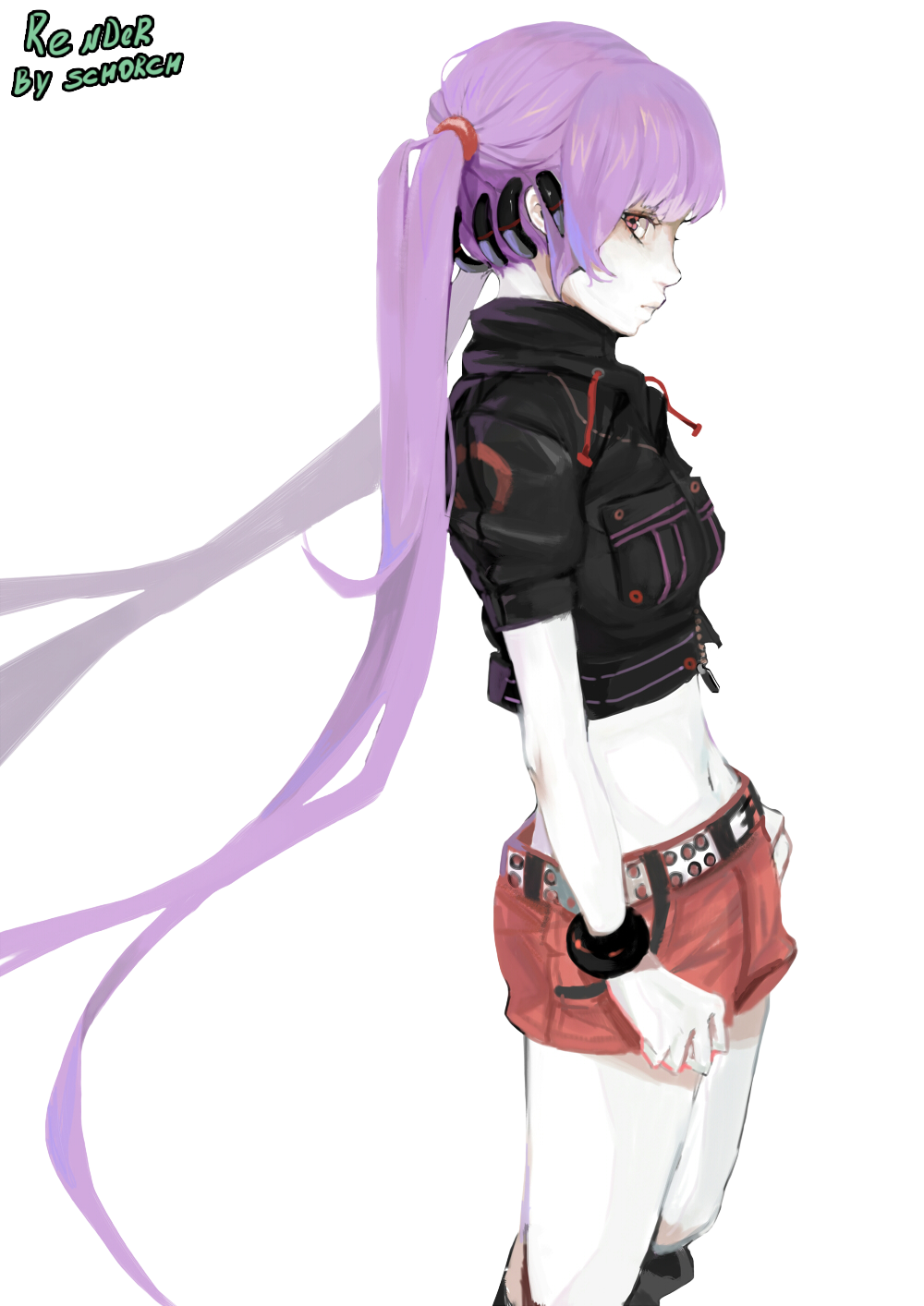 Image Anime Girl Purple Hair Render By Schorch2812 D821xxepng
