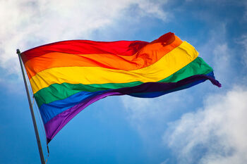 Rainbow flag breeze