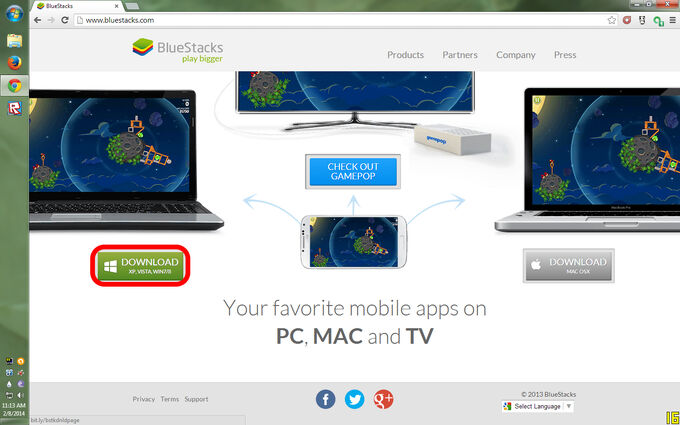 Bluestacks Download Button