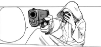 Chronostasis aiming a gun