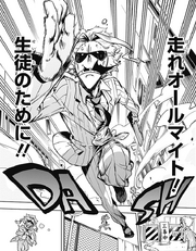 Toshinori sprinting for the sake of his students