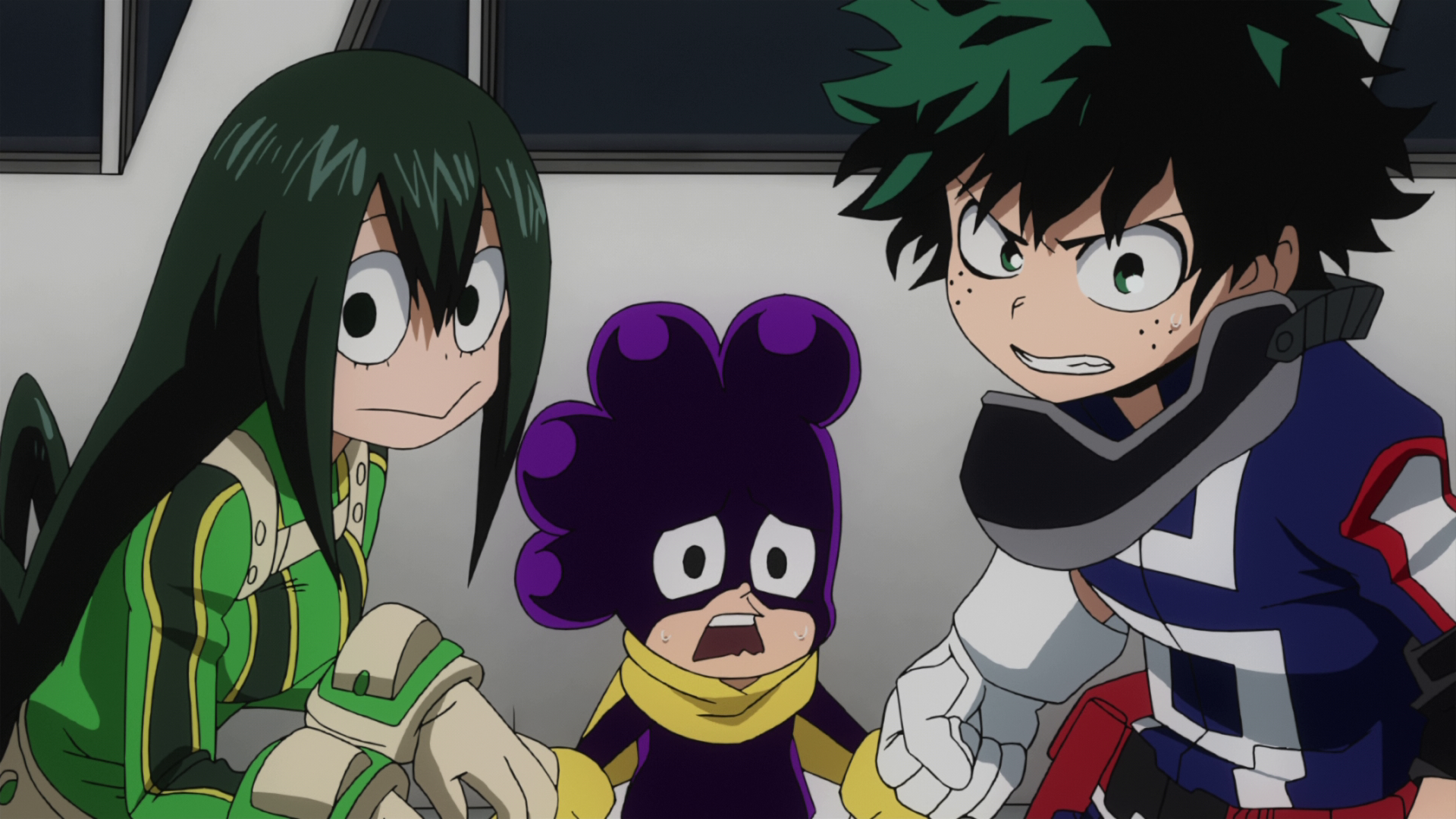 Izuku Midoriya Tsuyu Asui Minoru Mineta Vs Villains