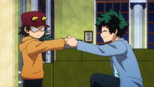 Izuku greets Kota