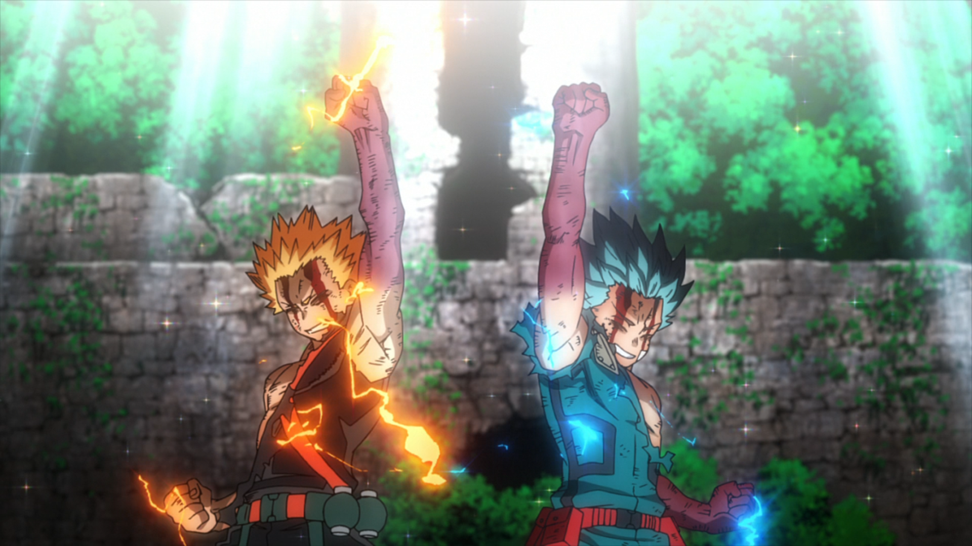 Izuku Midoriya Katsuki Bakugo Vs Nine Rematch My Hero