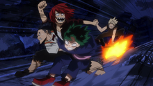 Izuku, Eijiro and Tenya rescue Katsuki