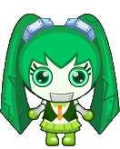 Robot verde apariencia femeninat