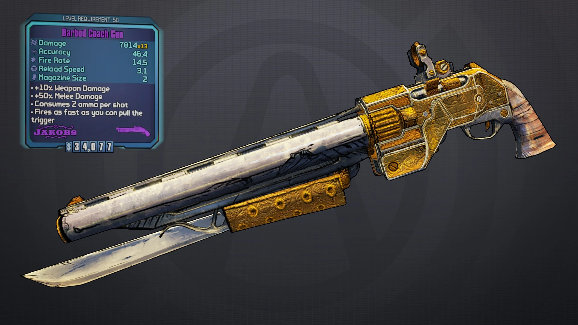 Image BL2 Barbed Coach Gun.jpg Borderlands Wiki FANDOM powered by