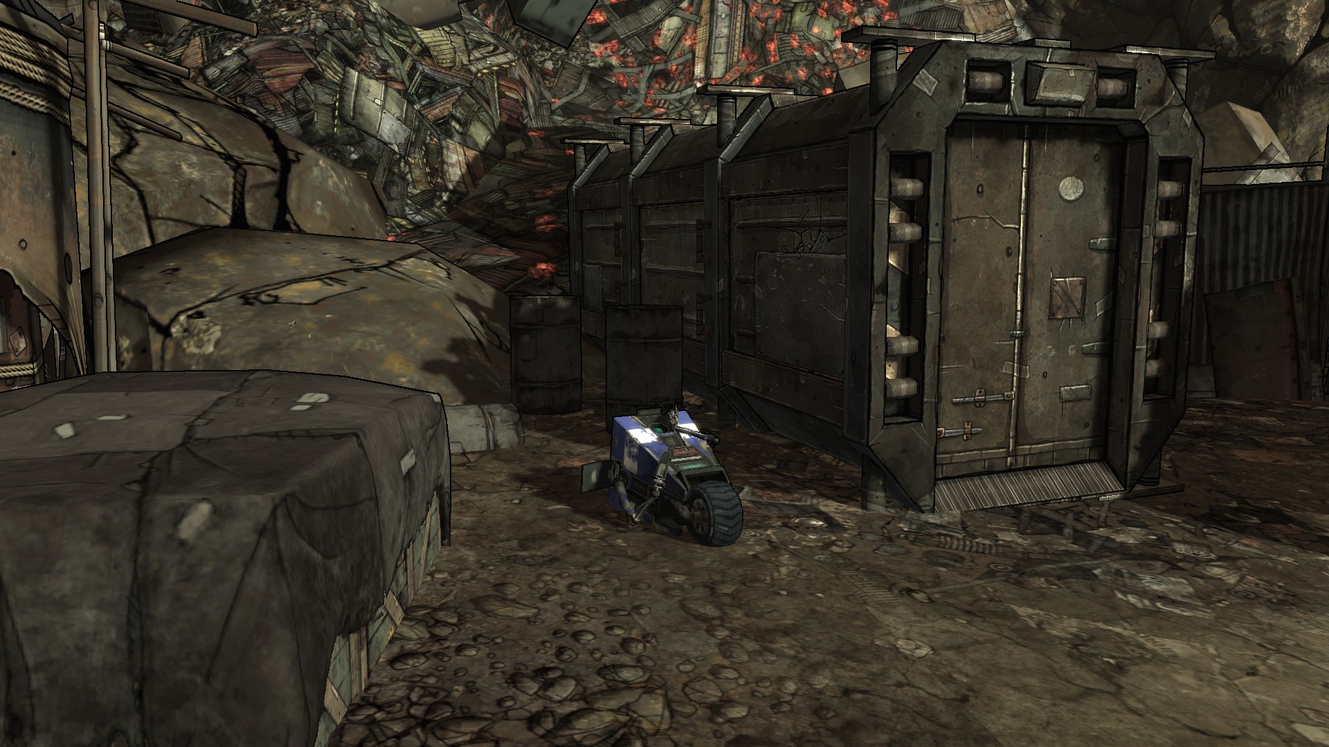 Железяка png. Брик бордерлендс 1. Железяка old haven. Borderlands claptrap old haven. Borderlands sledge's safe house.