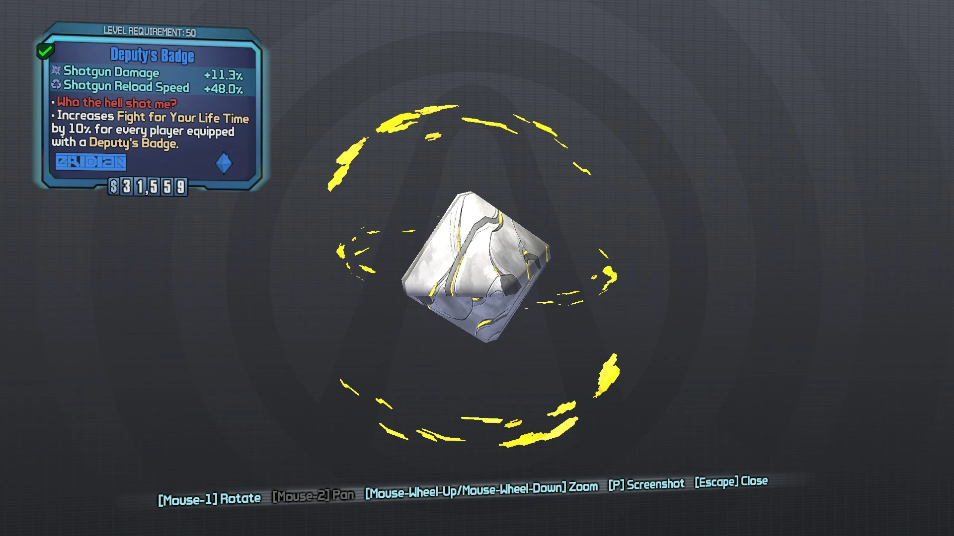 Deputy's Badge Borderlands Wiki FANDOM powered by Wikia