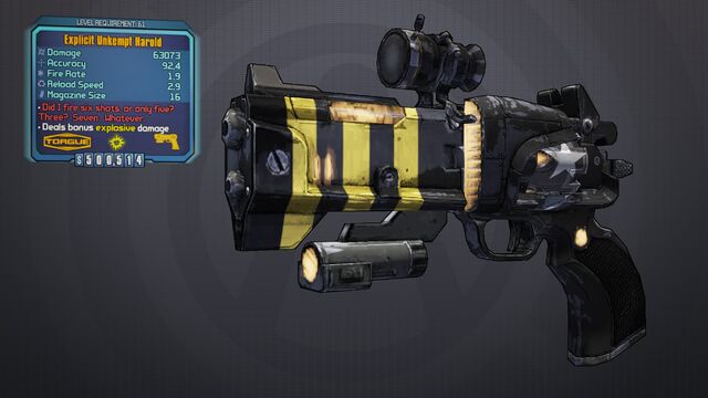 Image - Lv61 Explicit Unkempt Harold.jpg | Borderlands Wiki | FANDOM