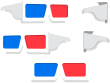 White 3d glasses sprites