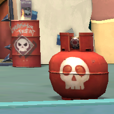 Barrel and bomb in triple adventure