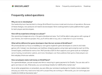 History Of Brickplanet Timeline Brick Planet Wiki Fandom - ability to block free model purchase requests engine features roblox developer forum