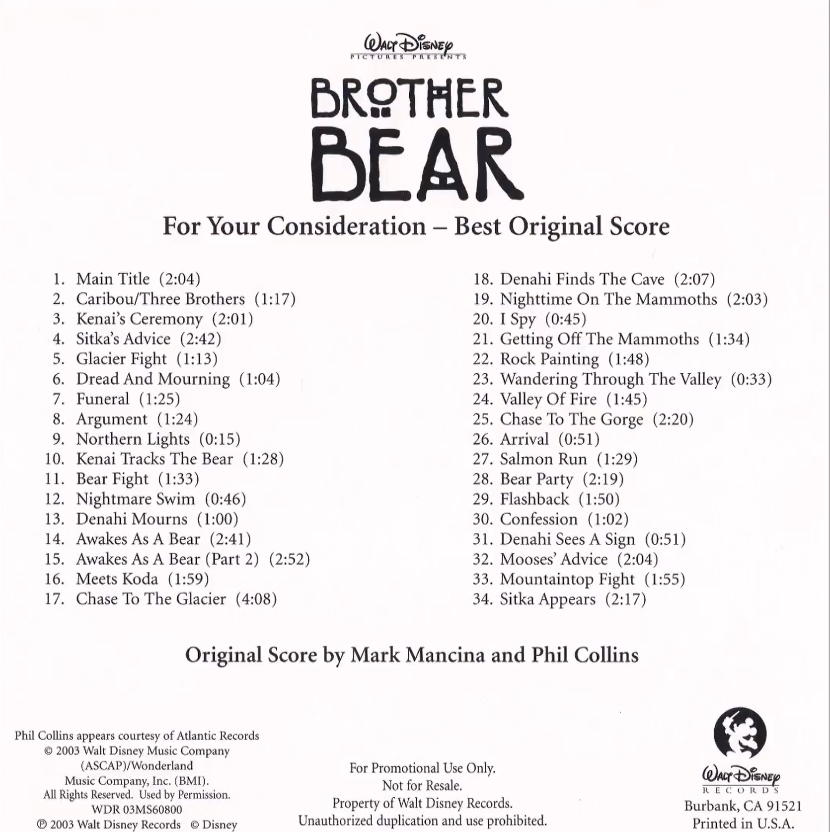 Brother Bear Score) Brother Bear Wiki Fandom