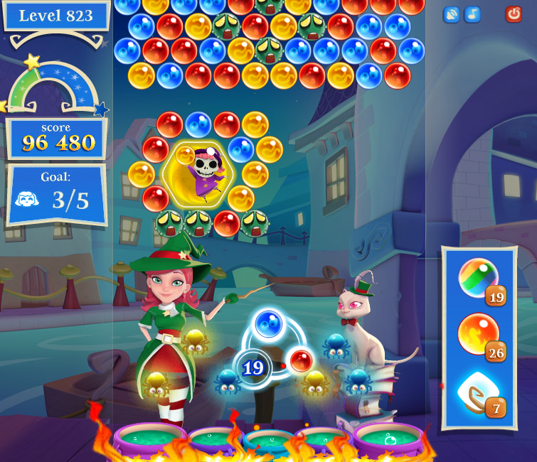 how to beat level 279 on bubble witch saga 3