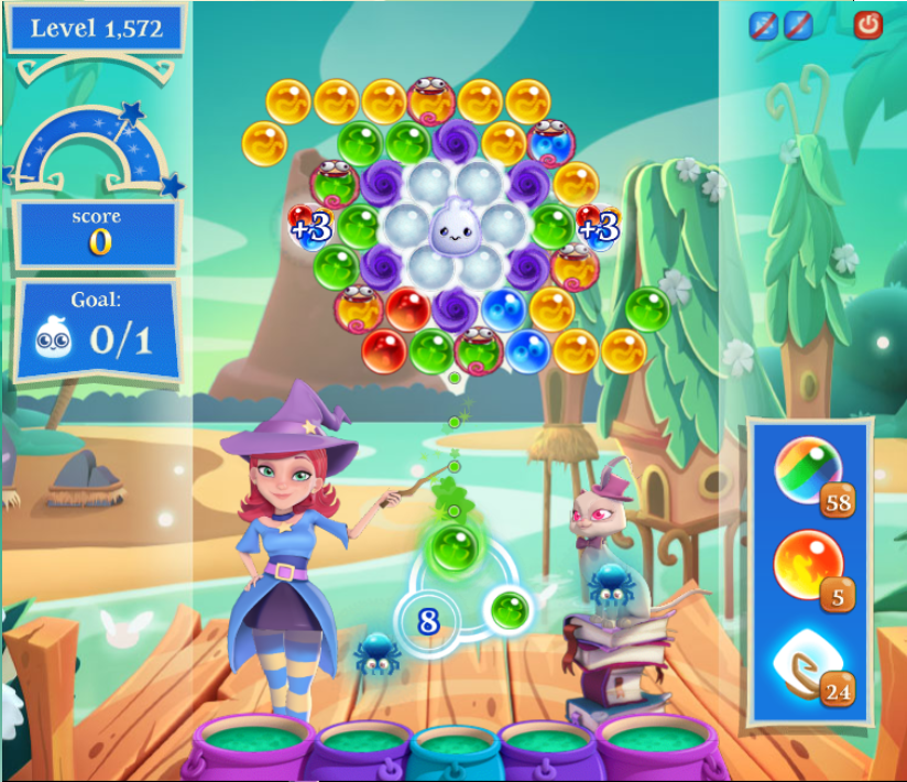 what levels in bubble witch saga 3 have ice bubbles