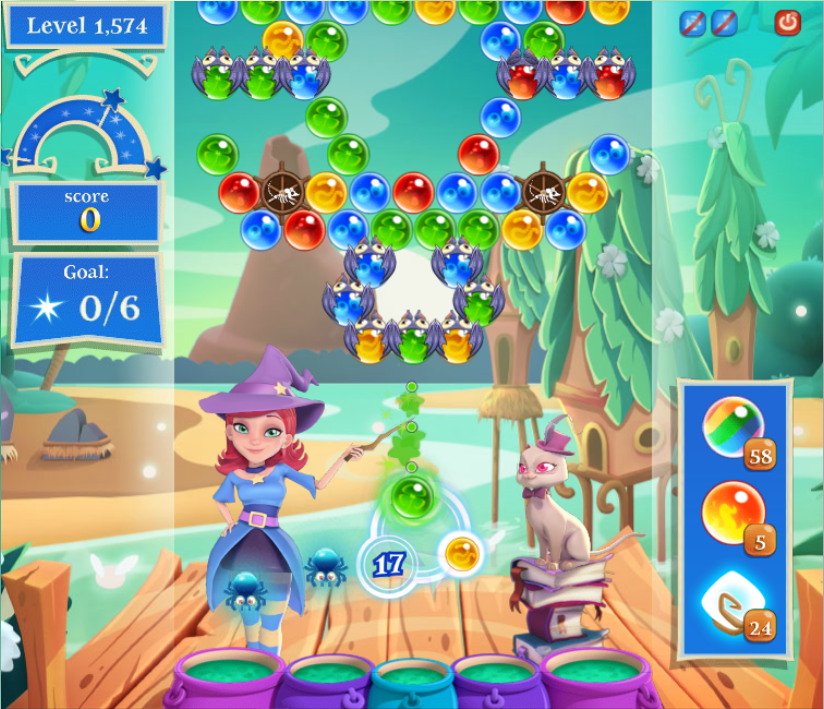 level with ice bubblez in bubble witch saga 3
