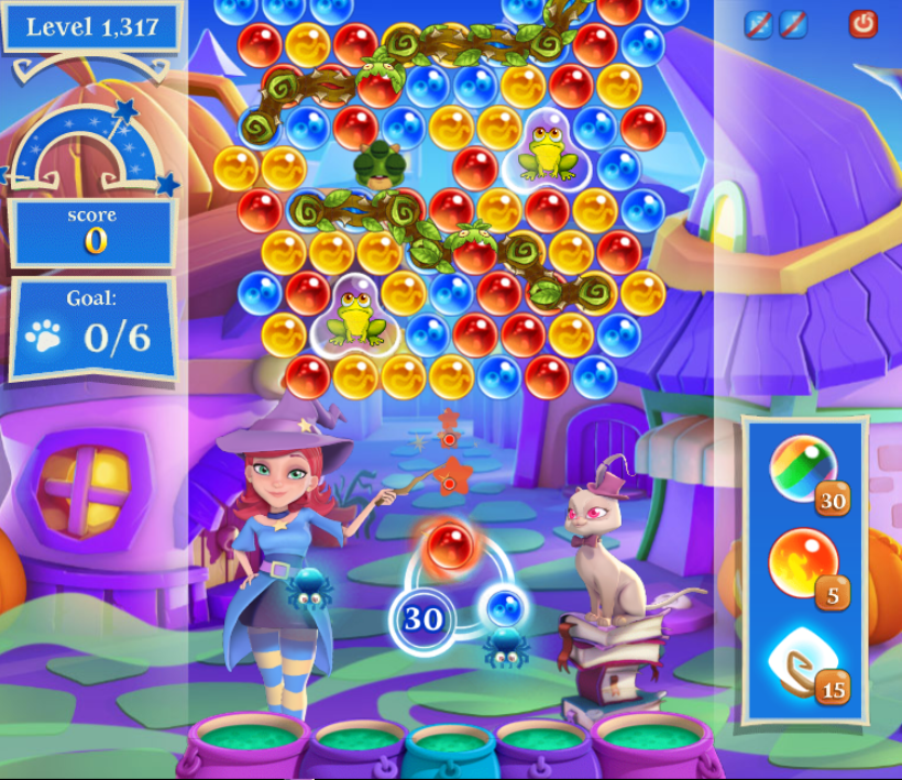 bubble witch saga 3 levels with duo bubbles