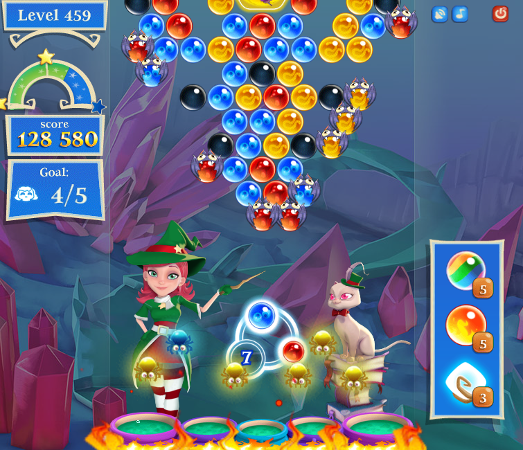 how to beat level 245 on bubble witch saga 3