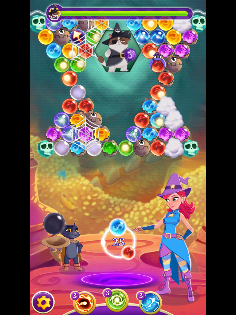 what level has the most green bubbles in bubble witch saga 3