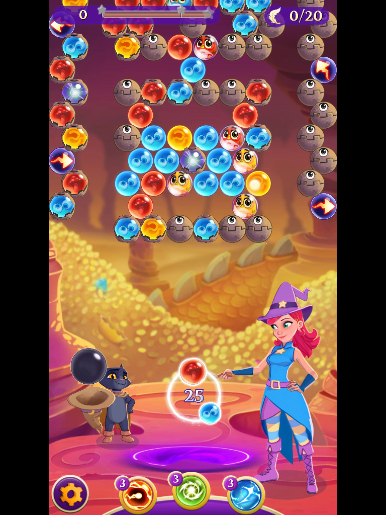 bubble witch saga 3 levels.with golems