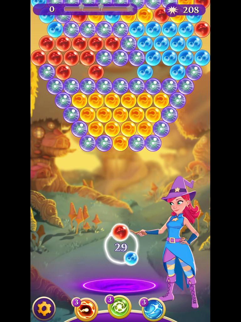 any trick to solving level 205 in bubble witch saga 3