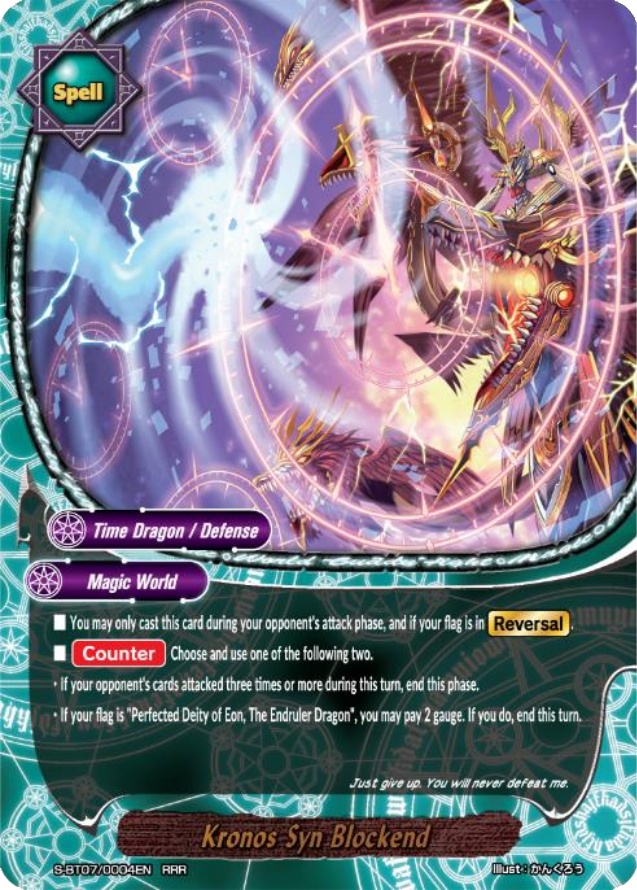 TIME DRAGON S-BT07//0004EN RRR FUTURE CARD BUDDYFIGHT KRONOS SYN BLOCKEND
