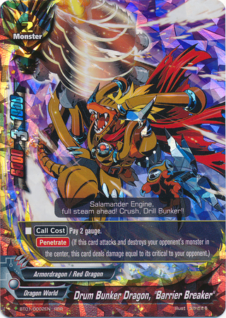 /"Barrier Breaker/" Buddyfight English BT01//0002EN RRR Drum Bunker Dragon