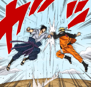 La lucha entre Naruto Uzumaki y Sasuke Uchiha