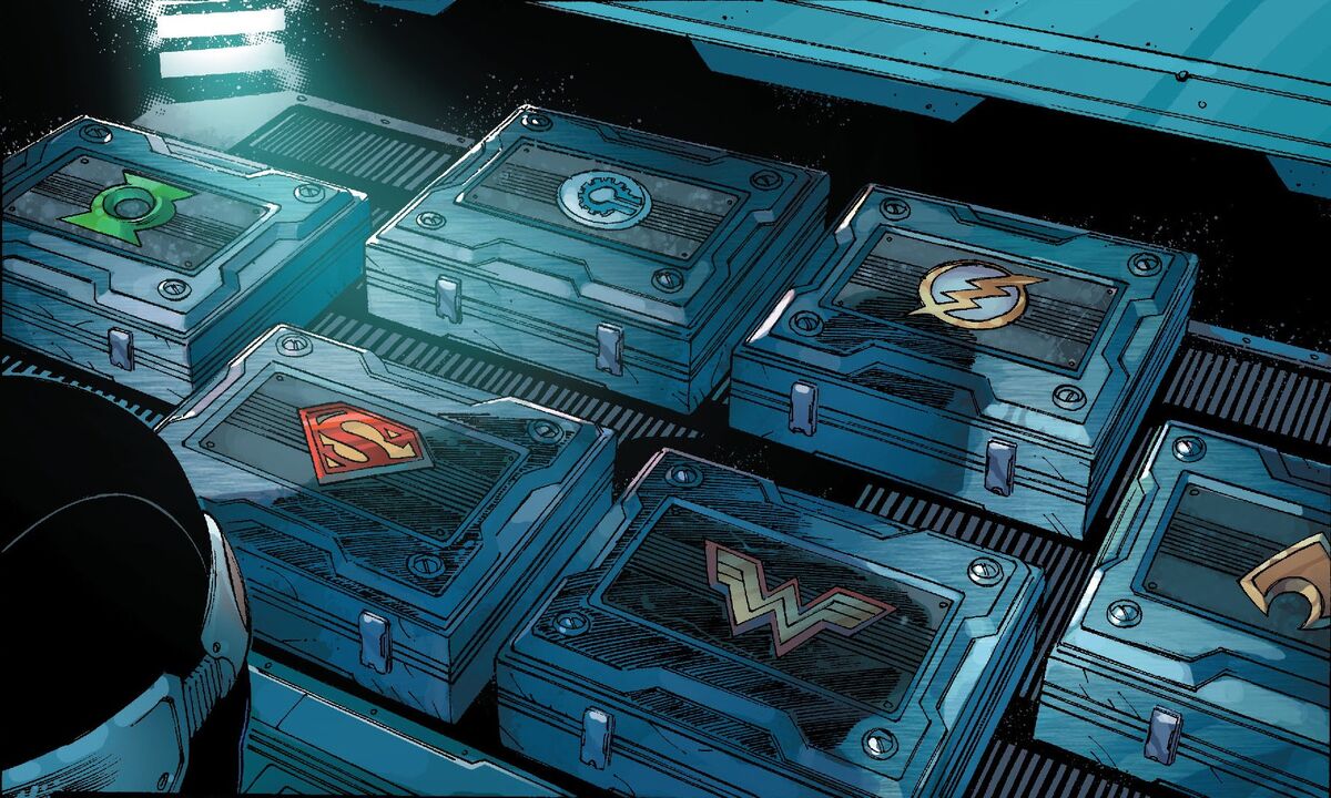 justice league hero logos on suitcases