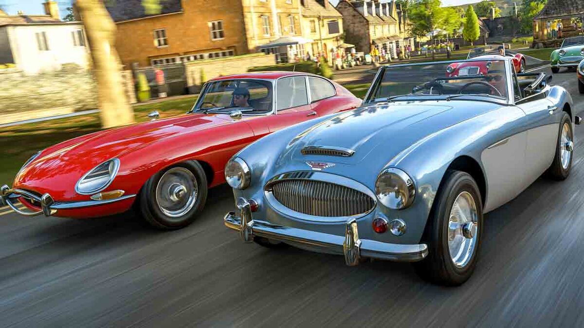 Classic British cars race in Forza Horizon 4
