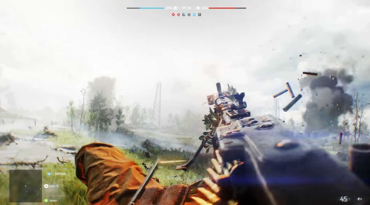 Prone firing while on back in Battlefield V