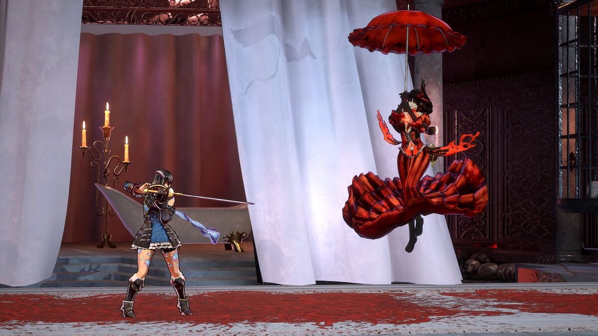 A boss fight in Bloodstained: Ritual of the Night