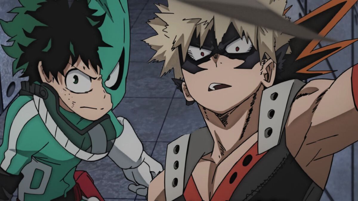 most brutal anime rivalries Izuku Midoriya and Katsuki Bakugo from My Hero Academia