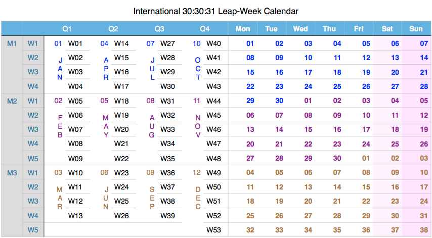 calendars for every year