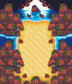 Beach cave pit