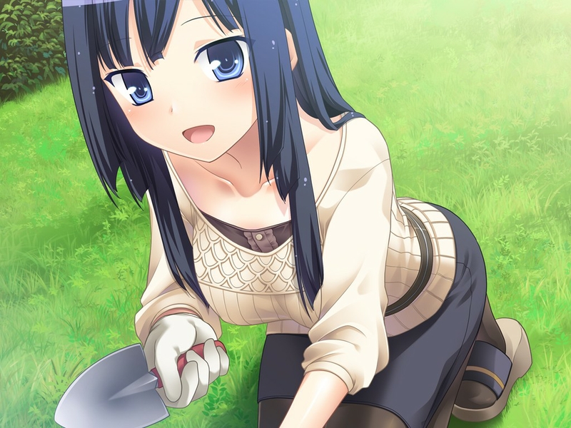 Black haired anime girl with blue eyes Black haired anime girl with blue eyes