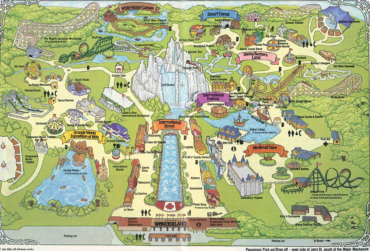 Image - 1989-park-map.jpg | Canada's Wonderland Wiki | FANDOM powered ...