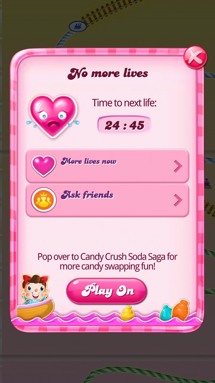 Image No lives left (New design).png Candy Crush Saga Wiki FANDOM