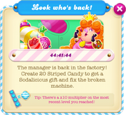 Striped candy contest message