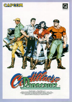 Cadillacs and Dinosaurs arcade flyer