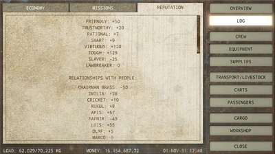 Reputation Menu