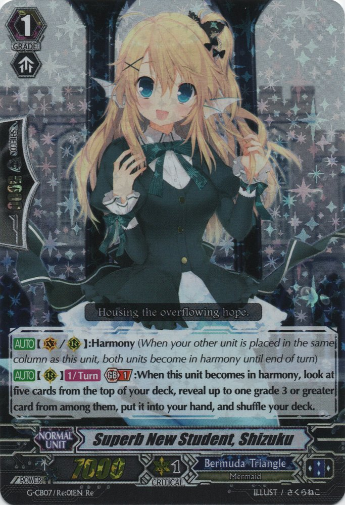 Cardfight Vanguard Card Superb New Student Shizuku G-CB07//Re:01EN Re