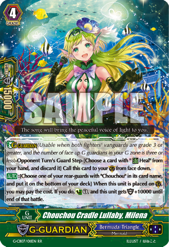 Milena Chouchou Cradle Lullaby Cardfight Vanguard Card G-CB07//011EN RR