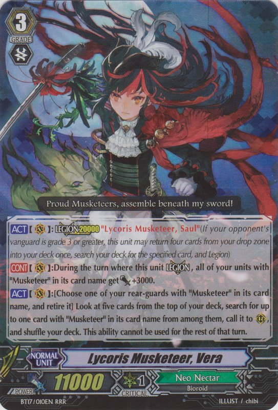 Vanguard Japanese BT16//019 Licorice Musketeer Cardfight! Vera RR