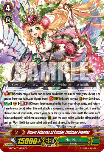Flower Princess of Candor, Lindroos Premier