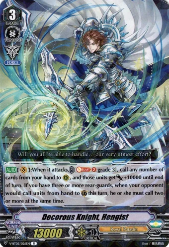 Decorous Knight Hengist Cardfight Vanguard Wiki Fandom